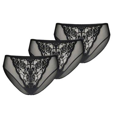 312-3 Wielopak Figi damskie Glamour  Teyli - czarny