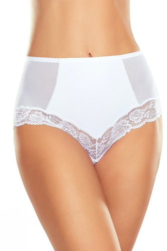 Figi Eldar Veridia białe– modelujące, wysoki stan, koronkowe wykończenie, z mikrofibry