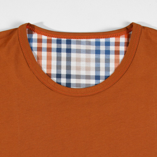 2527/04 Piżama Męska, krótki rękaw i spodenki Sesto Senso - rudy brąz