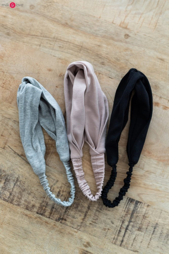 Opaska do włosów na gumce Milk&Love beżowy