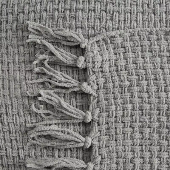 Suzi Koc narzuta tkana z frędzlami Eurofirany popielaty