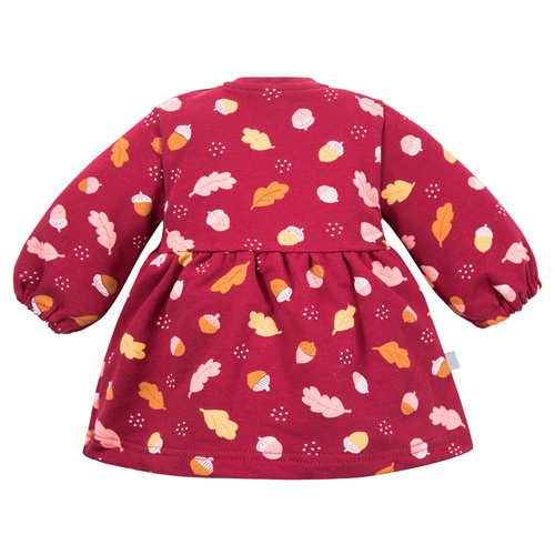 Fluffy Tails Sukienka niemowlęca Eevi – bordo, bawełna, długi rękaw