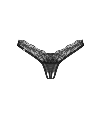 Arrowel Crotchless Thong Stringi damskie otwarte Obsessive - czarny