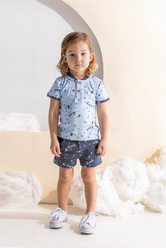 185138 Bluzka typu polo z krótkim rękawem "Maks" Nicol - niebieski