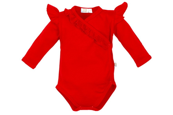 332 La Bonita Body rozpinane długi rękaw Marija - czerwony