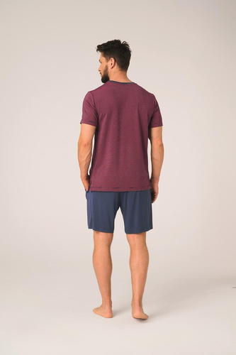 Piżama męska bambusowa Key MNS 319 granatowa – miękka, oddychająca