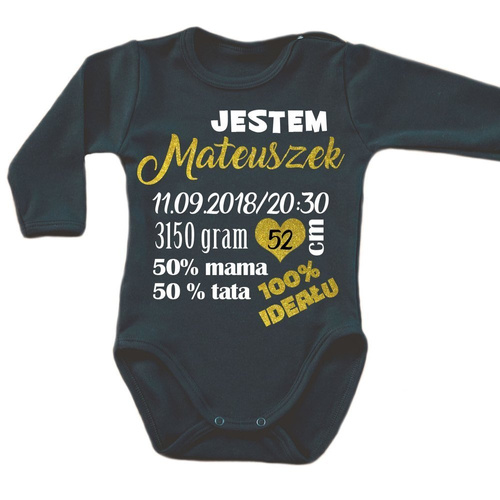 Body długi rękaw z metryczką Moocha czarny