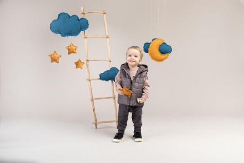 "Dreamer" Bezrękawnik z kapturem Pinokio - szary