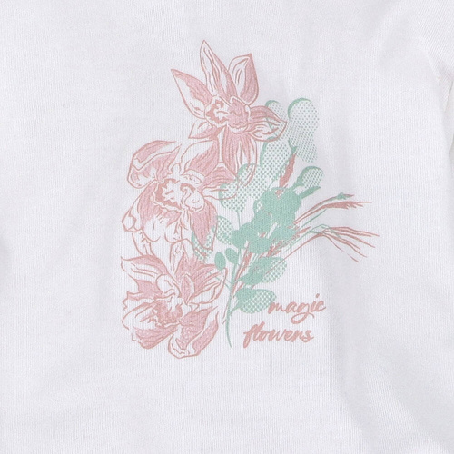 Magic Flowers Body kopertowe z bawełny organicznej Nini - białe 