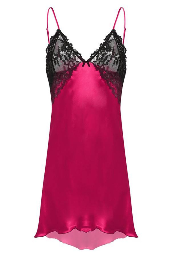 Evelyn Halka satynowa koszulka damska DKaren - pink