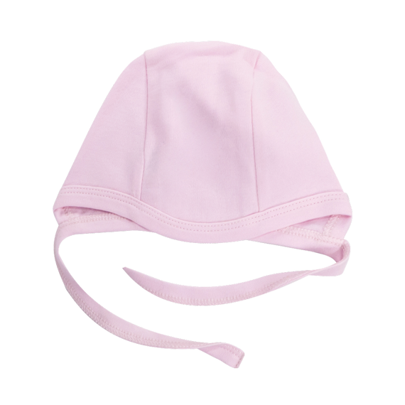 CKB006 Basic Czapka niemowlęca wiązana Mamatti - różowy