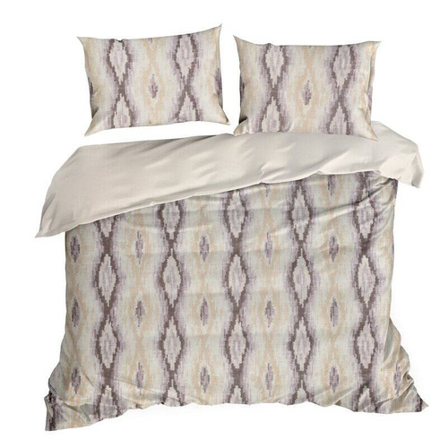 Nika 24 pościel satynowa geometria Eurofirany kremowy-wrzosowy