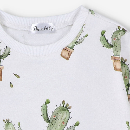 BOB-0001 Dziecięca bluza dresowa kaktusy By o Baby szary