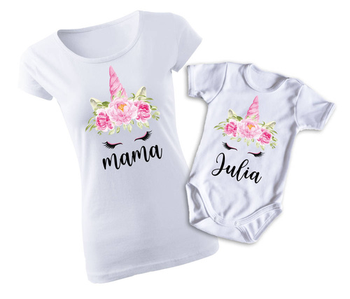 "JEDNOROŻEC" Komplet dla mamy i córki koszulka + body Moocha 