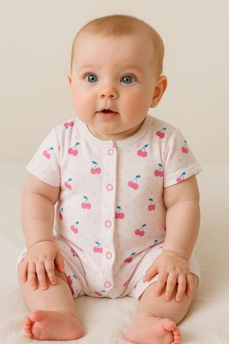 Rampers niemowlęcy Martex bawełniany wisienki | Letni pajacyk