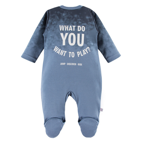 Jump Pajac niemowlęcy bawełniany Eevi - niebieski