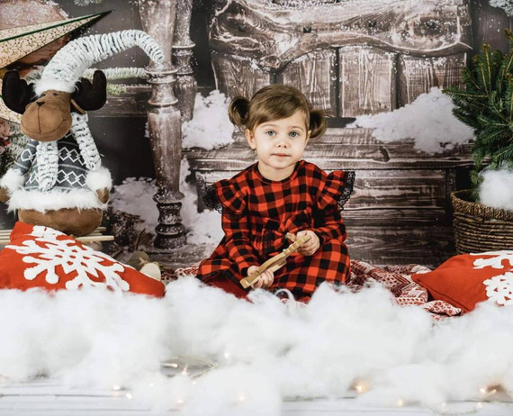 163556 Sukienko-body + opaska "Magia Świąt" Nicol - kratka: czarny, czerwony