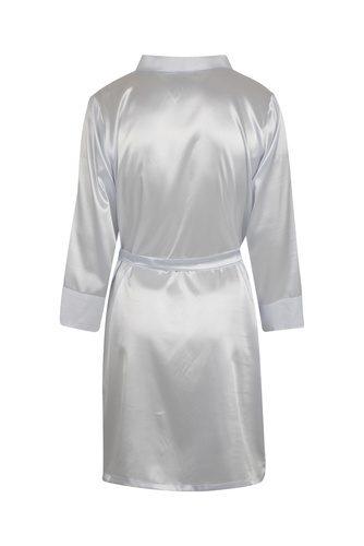 Ares Szlafrok męski satynowy ByShelly - biały