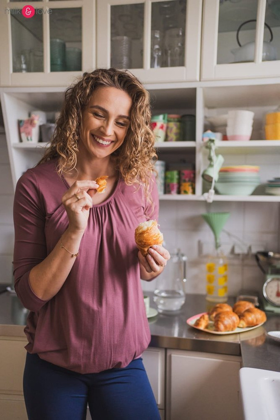 Kangaroo bluzka ciążowa i do karmienia z rękawem 7/8 Milk&Love rose brown