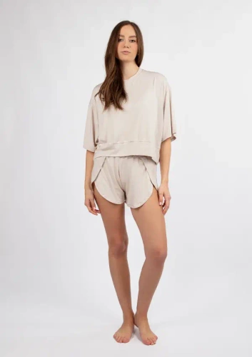 DK-K-B19 Komplet damski bambusowy Dkaren - ecru