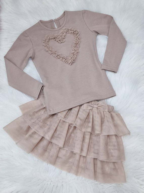 Mia Bluzka długi rękaw Bambarillo beżowy beżowe serce 