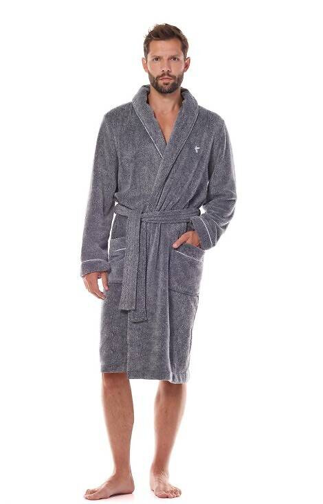2451 Pegasus Szlafrok męski L&L - grafitowy