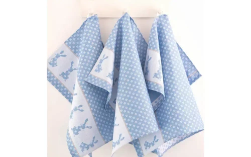 8525/11 Komplet ścierek kuchennych w drewnianym pudełku Zwoltex niebieski 