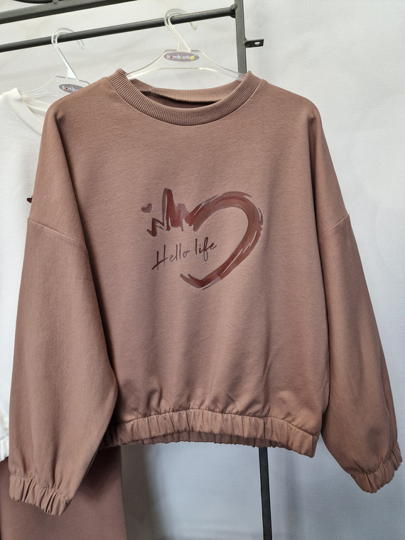 Gaja Bluza dziecięca Bambarillo brązowy | Elastyczna dresówka z bawełny