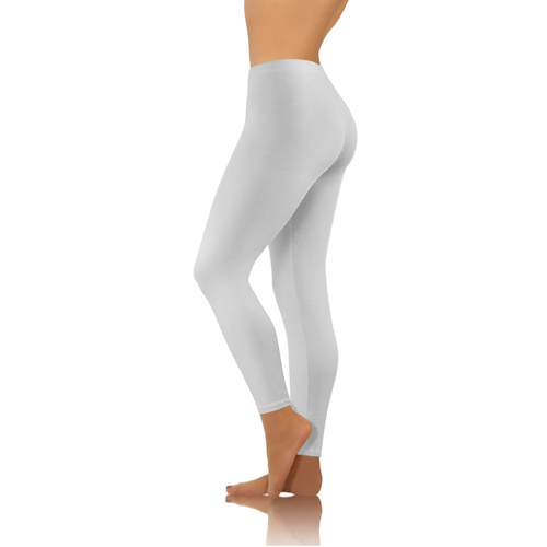 Legginsy damskie sportowe bawełniane kryjące długie Sesto Senso biały