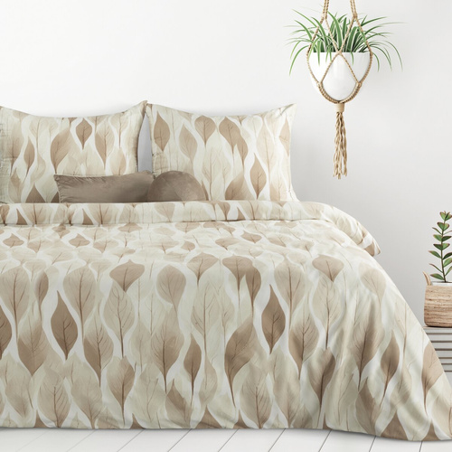 Pościel kwiatowa Dafne Design 91 dwustronna miękka z zamkiem elegancka brązowa