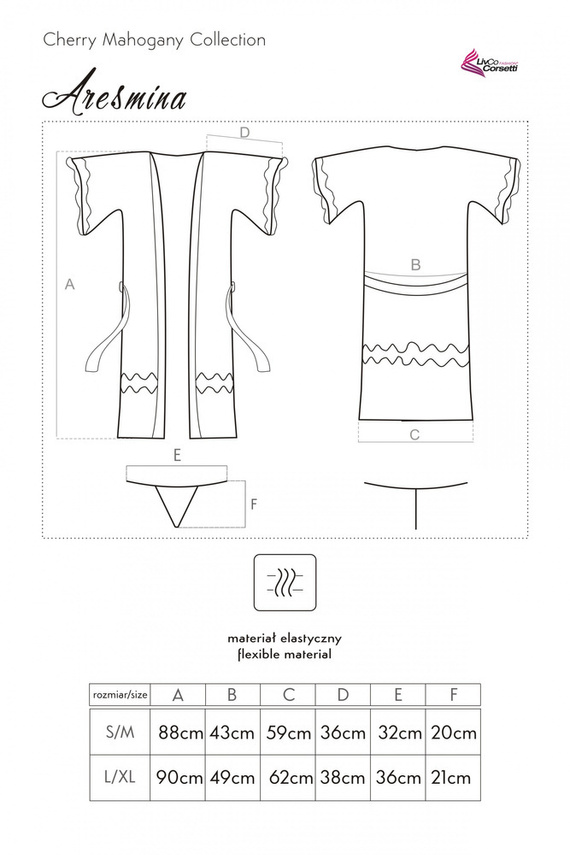 Aresmina LC 90564 Cherry Mahogany Collection Szlafrok damski LivCo Corsetti
