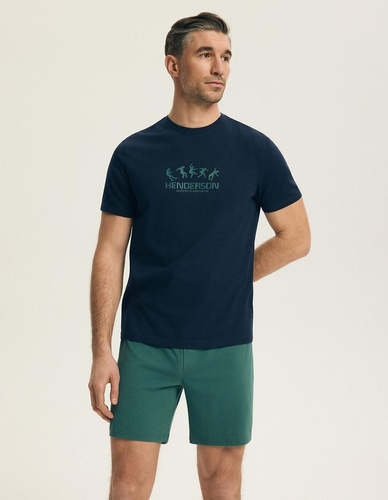 Piżama Męska Henderson Core 44499 Bet Navy 100% Bawełna Krótki Rękaw