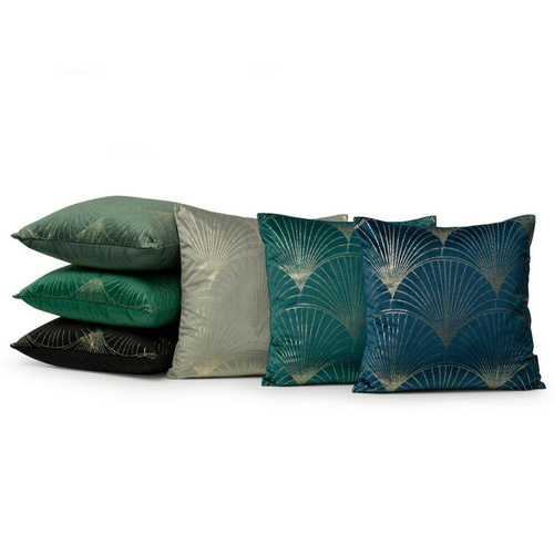 Blink 21 Poszewka dekoracyjna welwetowa liście Eurofirany ciemny turkus