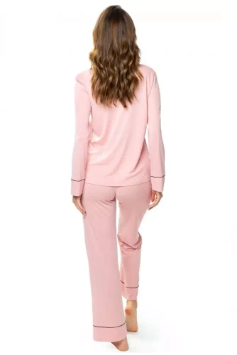 86562 Elitte Piżama damska rozpinana Mewa ciemny różowy