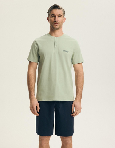 Henderson 44604 Park piżama męska bawełna krótki rękaw komfort zielona