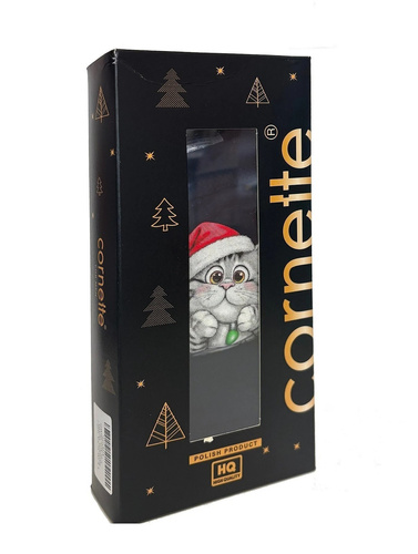 Cornette Gift 914/05 komplet męski świąteczny bokserki i skarpety z kotkiem