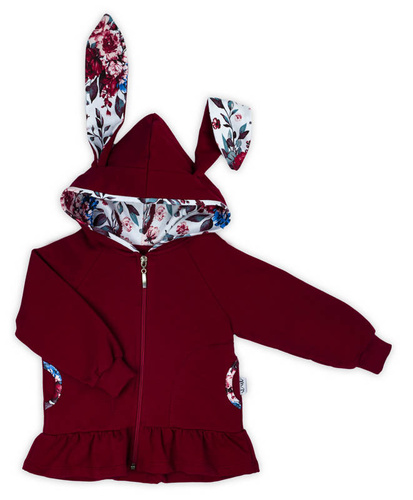 180275 Bluza dresowa rozpinana z kapturem "Kate" Nicol - bordo