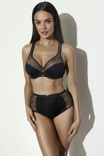 Biustonosz Soft Ava 2301 Comfort Maxi Czarny Duży Biust Szerokie Ramiączka