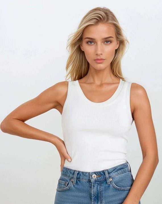 Koszulka damska Eldar Active Carlana – bawełniana bluzka prążkowana-biała