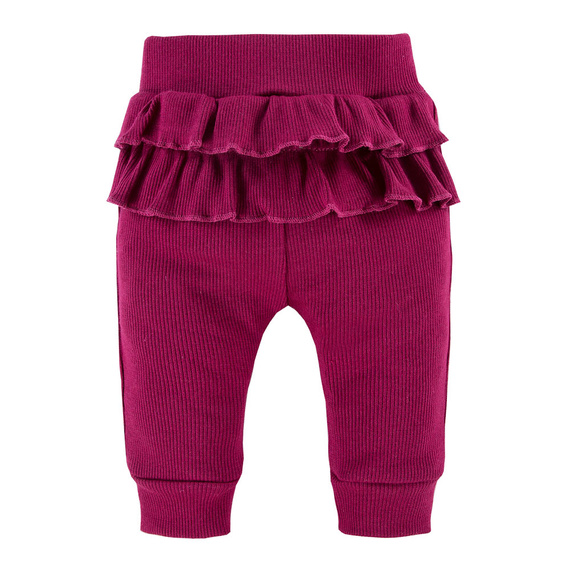 Bloom Legginsy bawełniane z falbanką Eevi - bordo