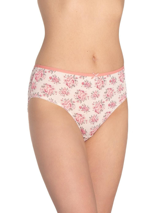 L-122BI-62 Figi damskie Lama 3-pak,  bawełna, klasyczny krój szary ecru bordowy