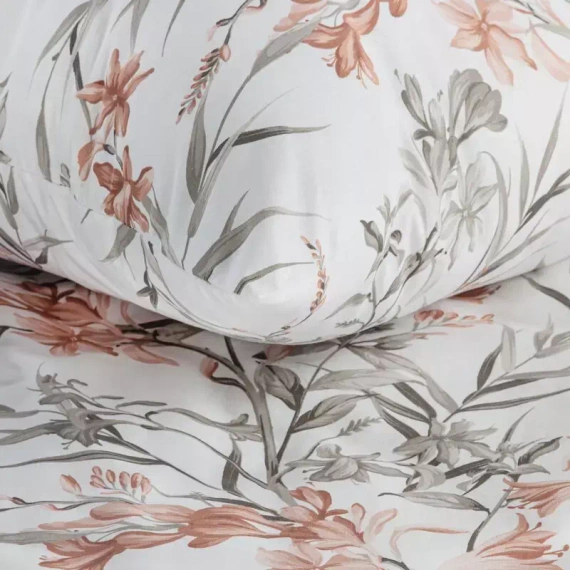 Sara 34 Pościel bawełniana kwiaty Eurofirany morelowy