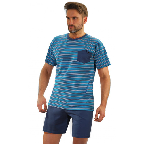 05 Piżama Męska w paski Sesto Senso - K67ZC