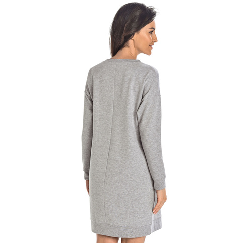 216105 Paula Sukienka z długim rękawem Teyli - szary