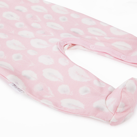 Bamboo Śpiochy niemowlęce z nadrukiem Ewa Klucze- niebieski