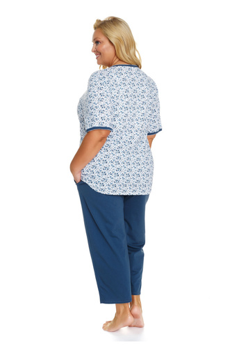 5290 Piżama Damska Plus Size Doctor Nap - navy bloom