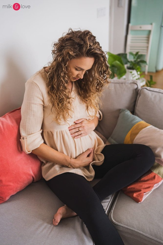 Mother Nature tunika z muślinu organicznego Milk&Love indygo w kropki