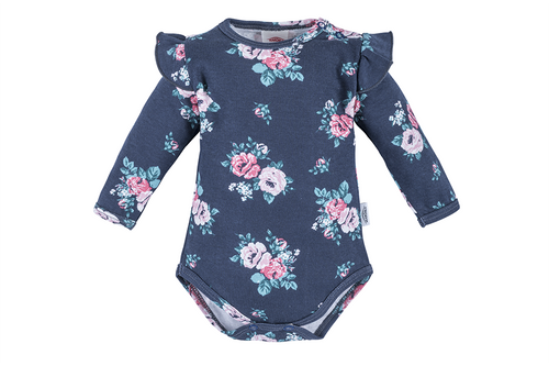 03228TDR "Rose Bonica" Body z długim rękawem Makoma ciemny róż