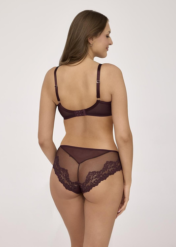 Figi Ava 2233 Chocolate Brown koronkowe klasyczne pełne wygodne