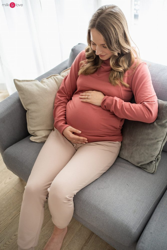 Milk Please bluza do karmienia Milk&Love z kapturem dusty cedar